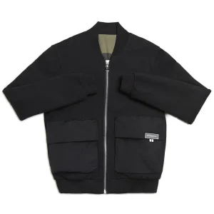 Regimental Milano B-Glam Nero – bomber in jersey elasticizzato nero con tasche military, vista frontale
