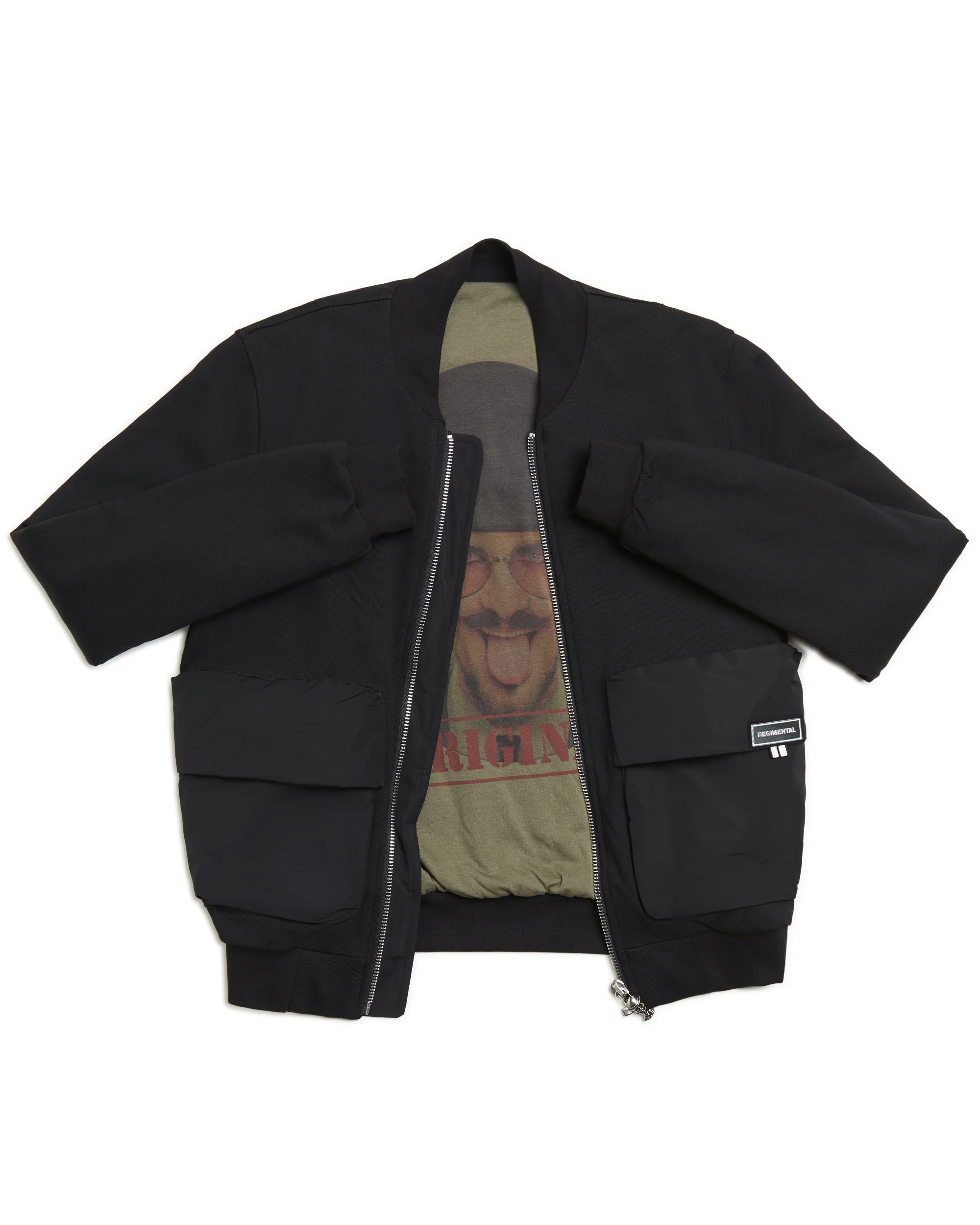 Regimental Milano B-Glam Nero – fodera interna verde slavato con stampa logo faccia iconica