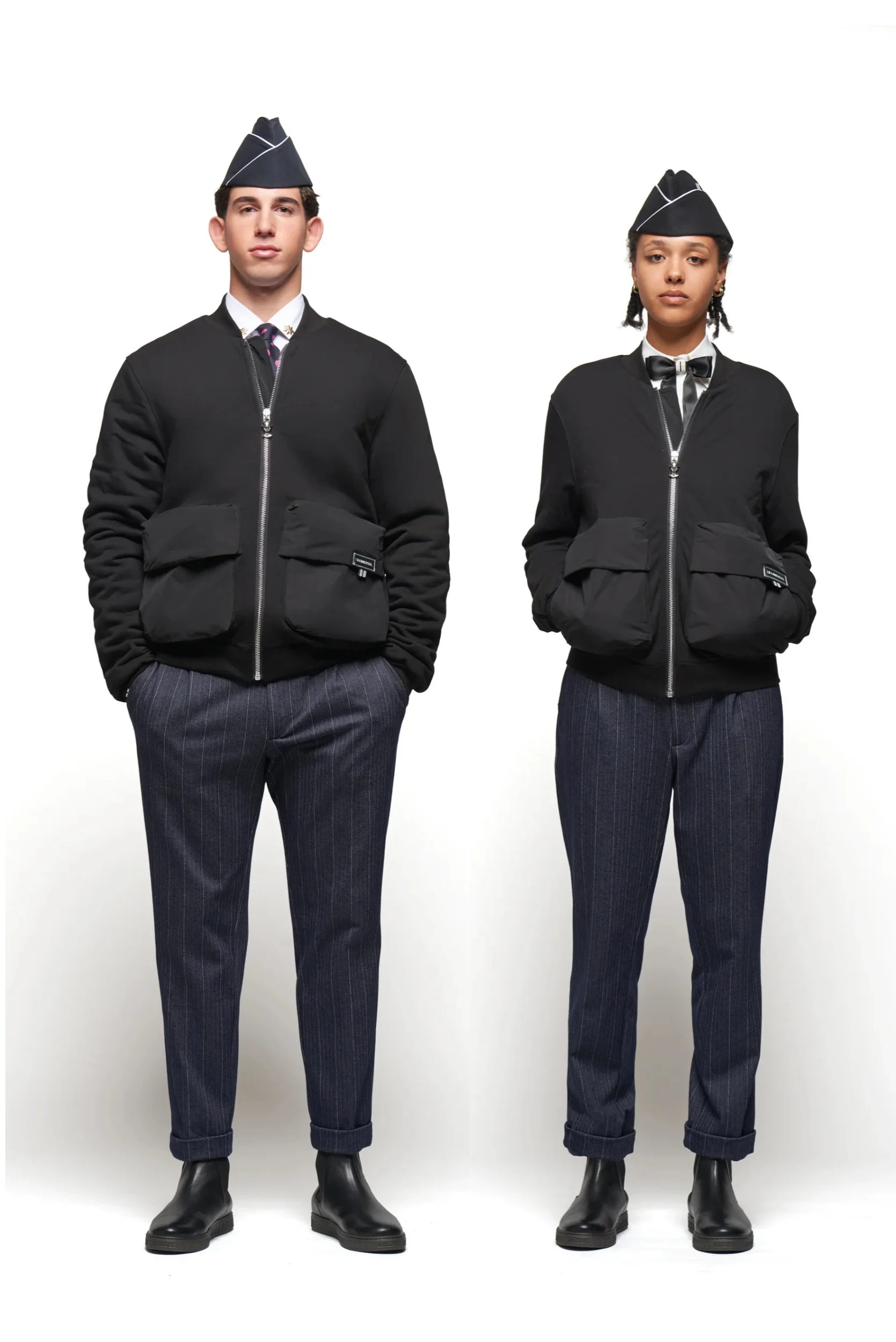 Uomo/Donna con bomber Regimental Milano B-Glam nero – eleganza urbana con anima militare