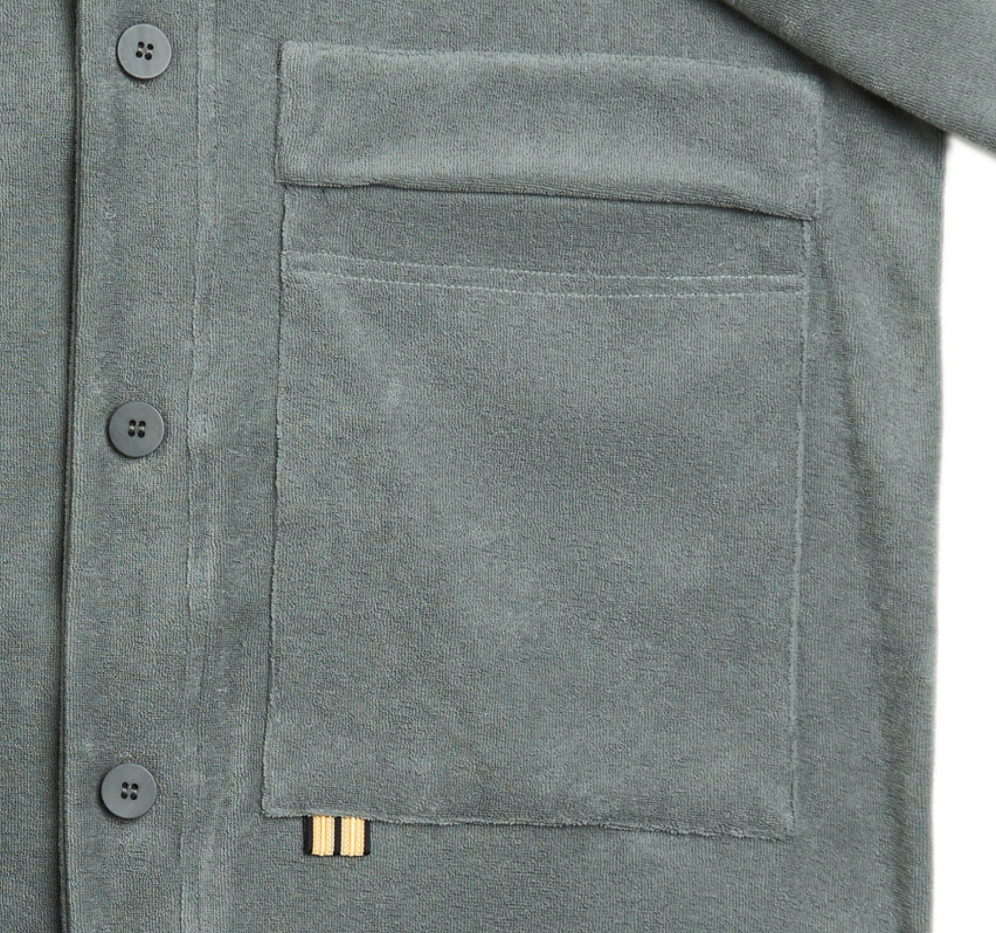Regimental Milano C-Orient Grigio Taupe – dettaglio tasca singola grande e finitura spugna