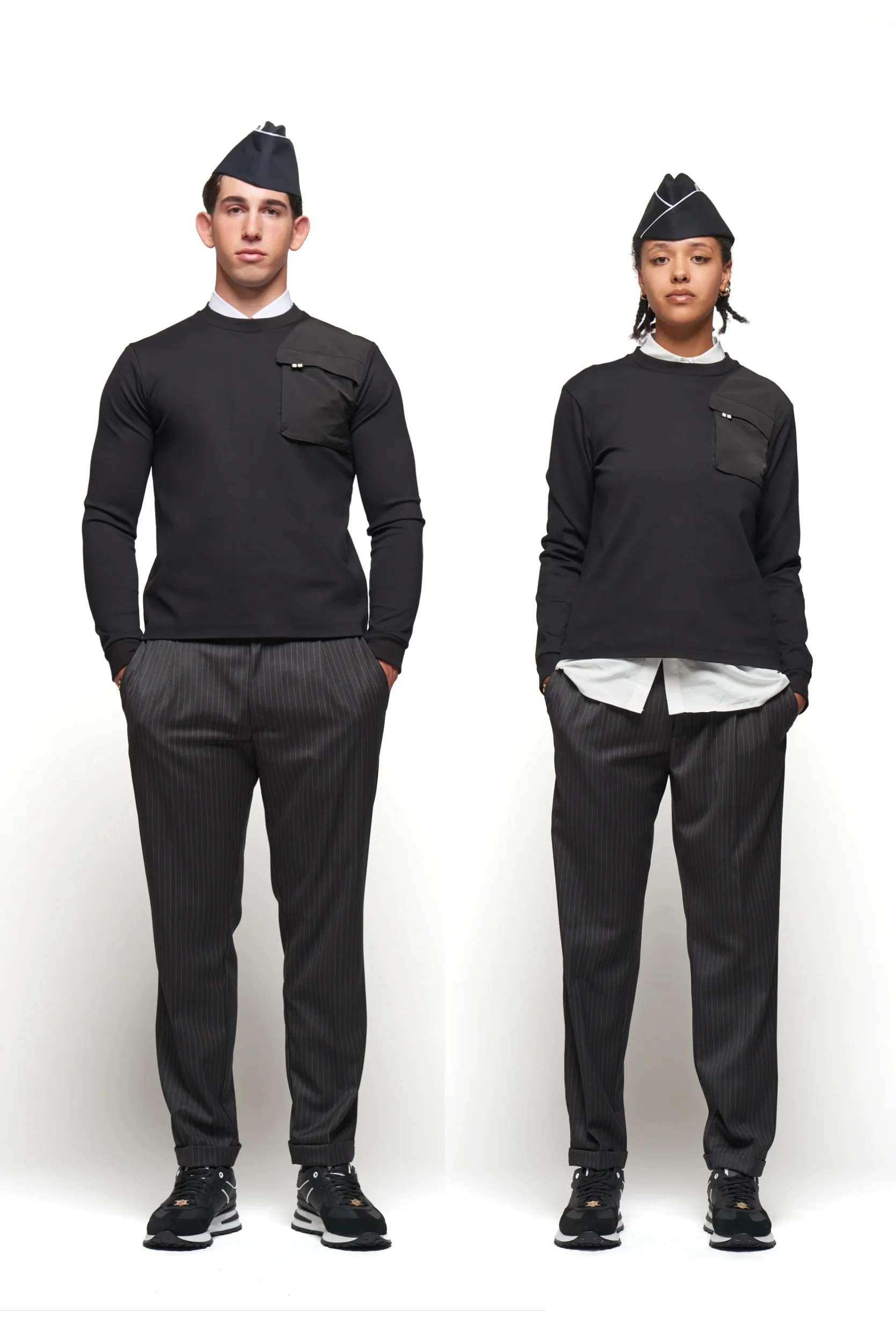 Uomo/Donna con felpa Regimental Milano F-Tecno nera – disciplina urbana made in Italy