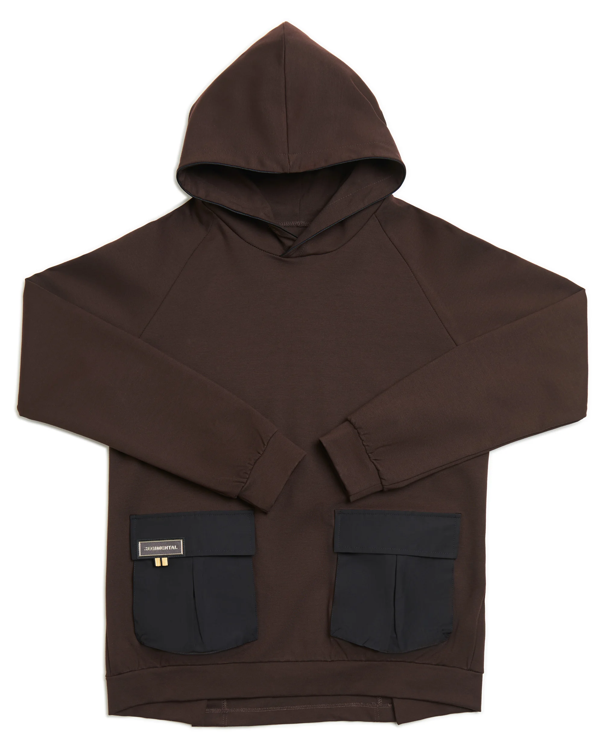 Regimental Milano H-Tecno Cioccolato – hoodie in jersey Milano color cioccolato, vista frontale