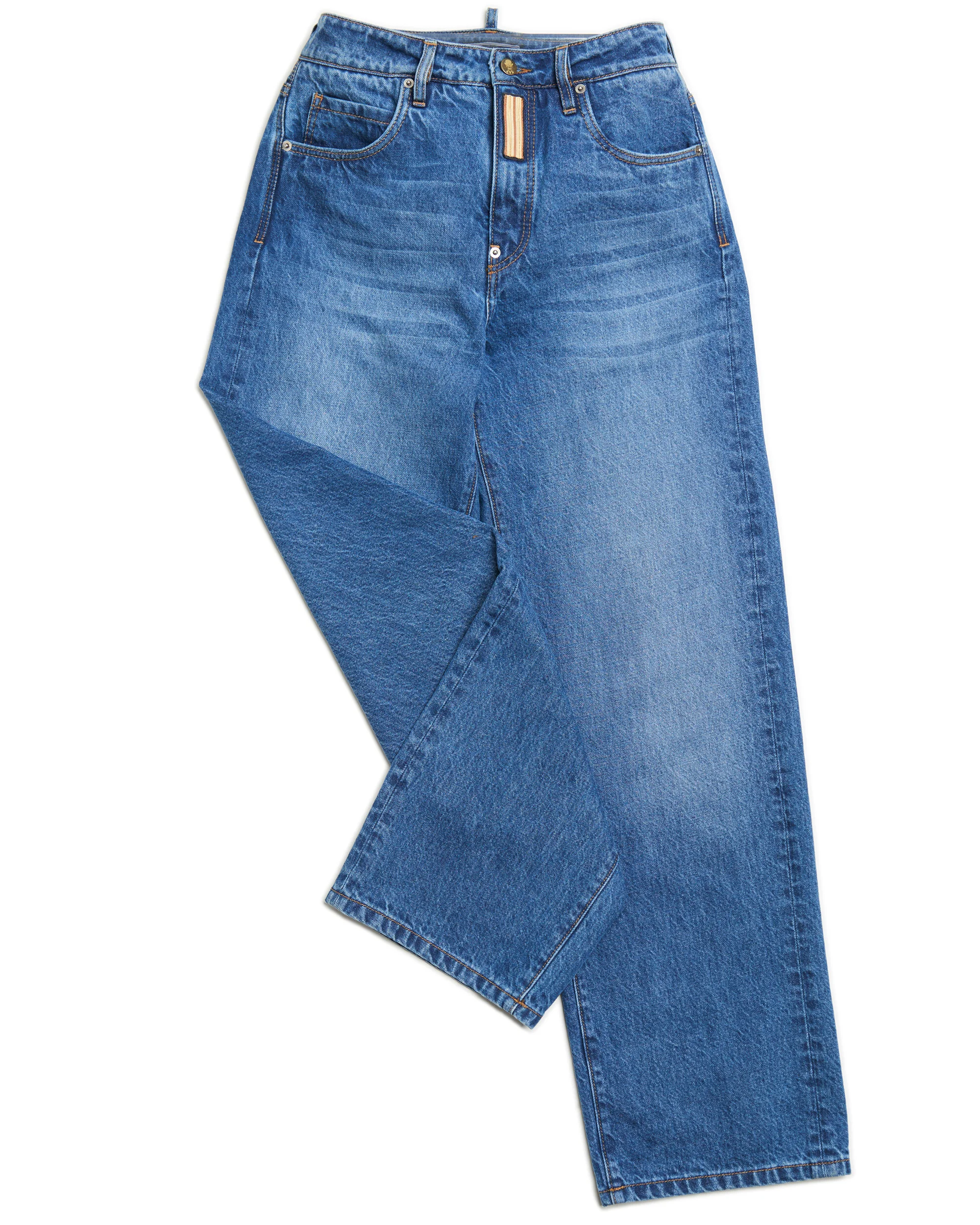 Regimental Milano jeans comfort largo vintage, vista frontale con trattamento used