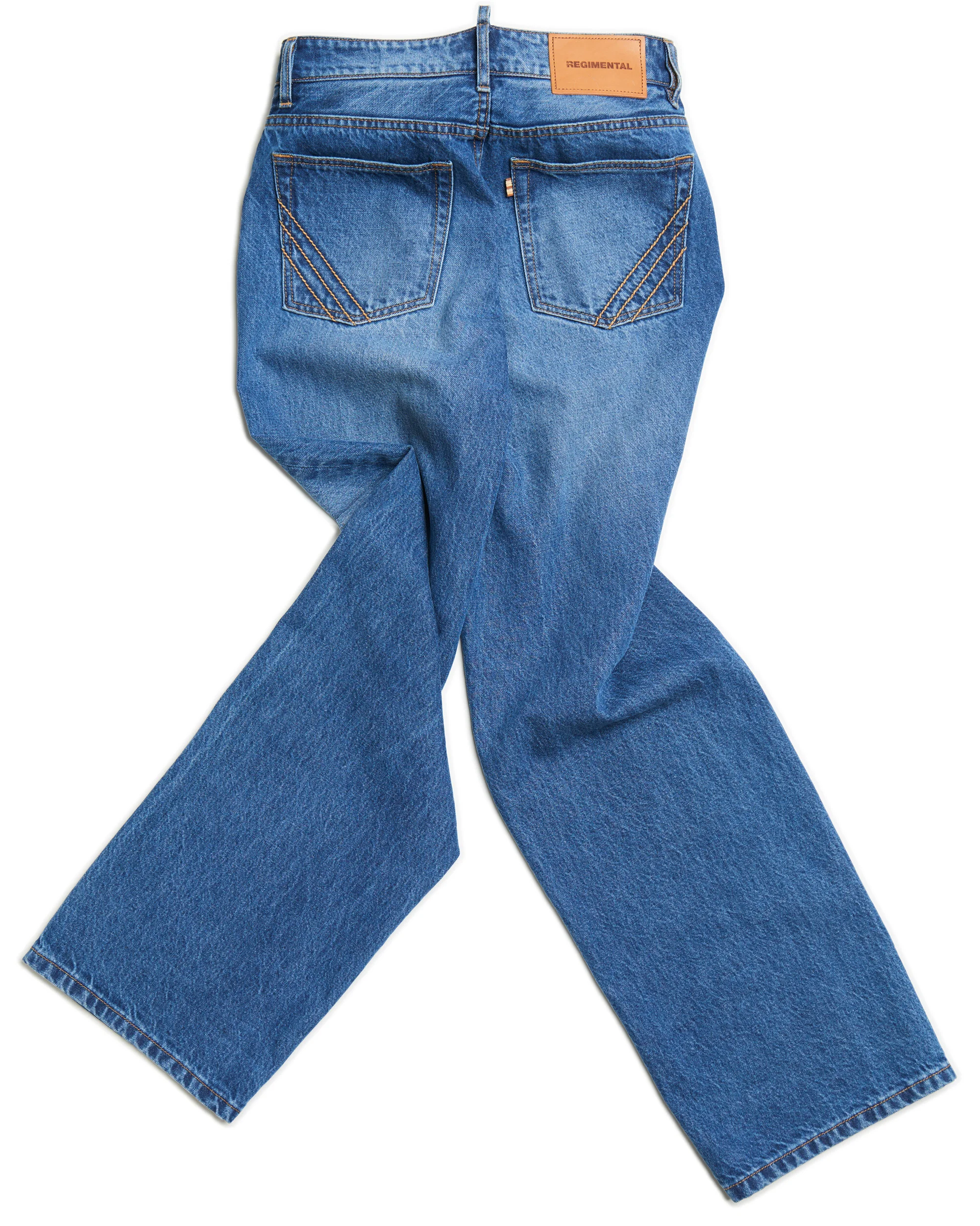 Regimental Milano jeans vista posteriore con patch logo
