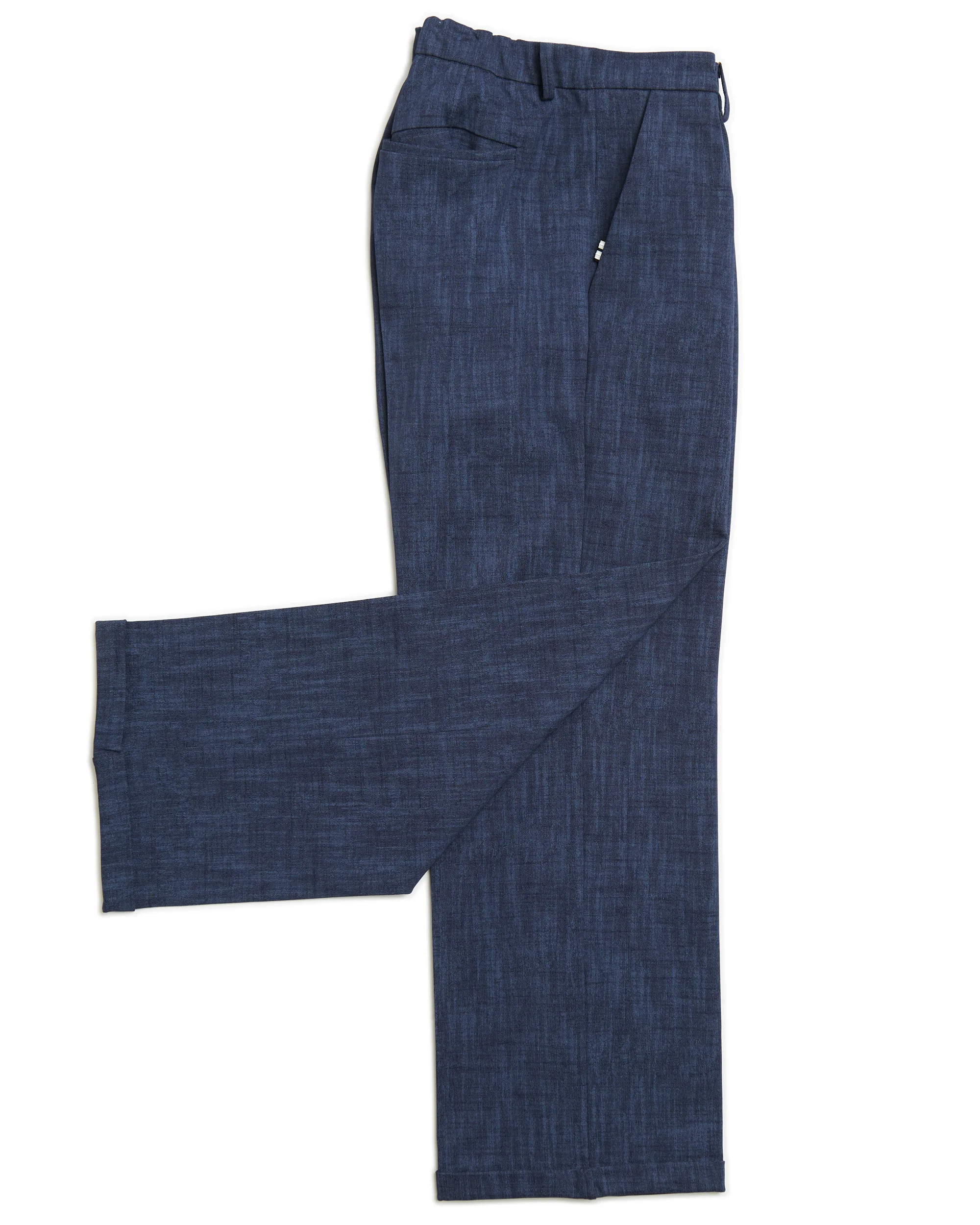 Regimental Milano P-La Large Effetto Jeans – gallone argento (nastro) sulla tasca, vista laterale-piegato