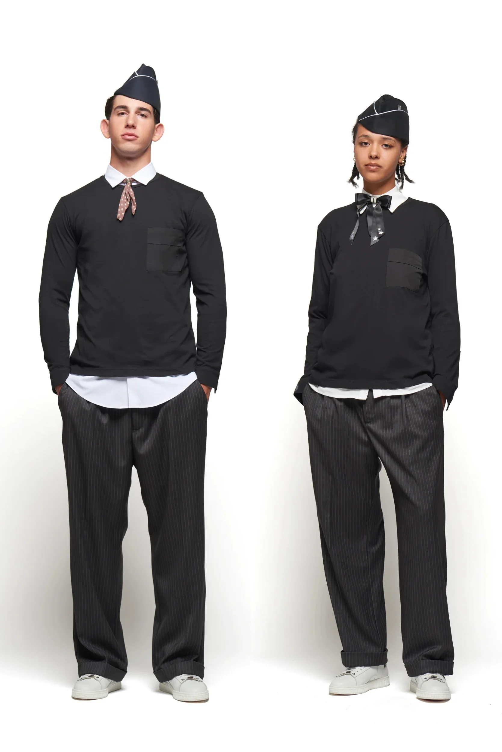 Persone con pantalone Regimental Milano P-La Large gessato – volume e carattere made in Italy