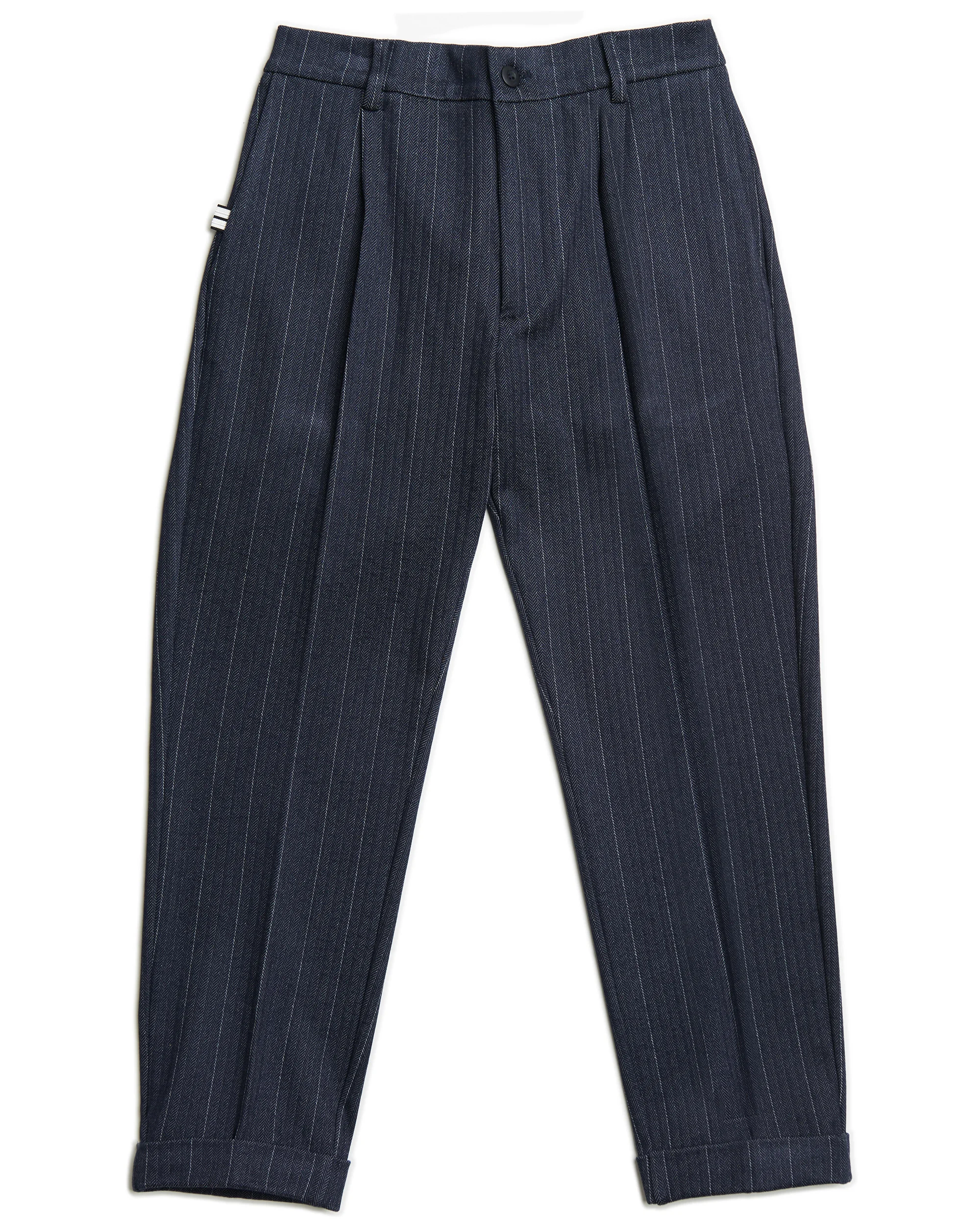 Regimental Milano P-Re Regular Blu – pantalone regular gessato irregolare blu, vista frontale