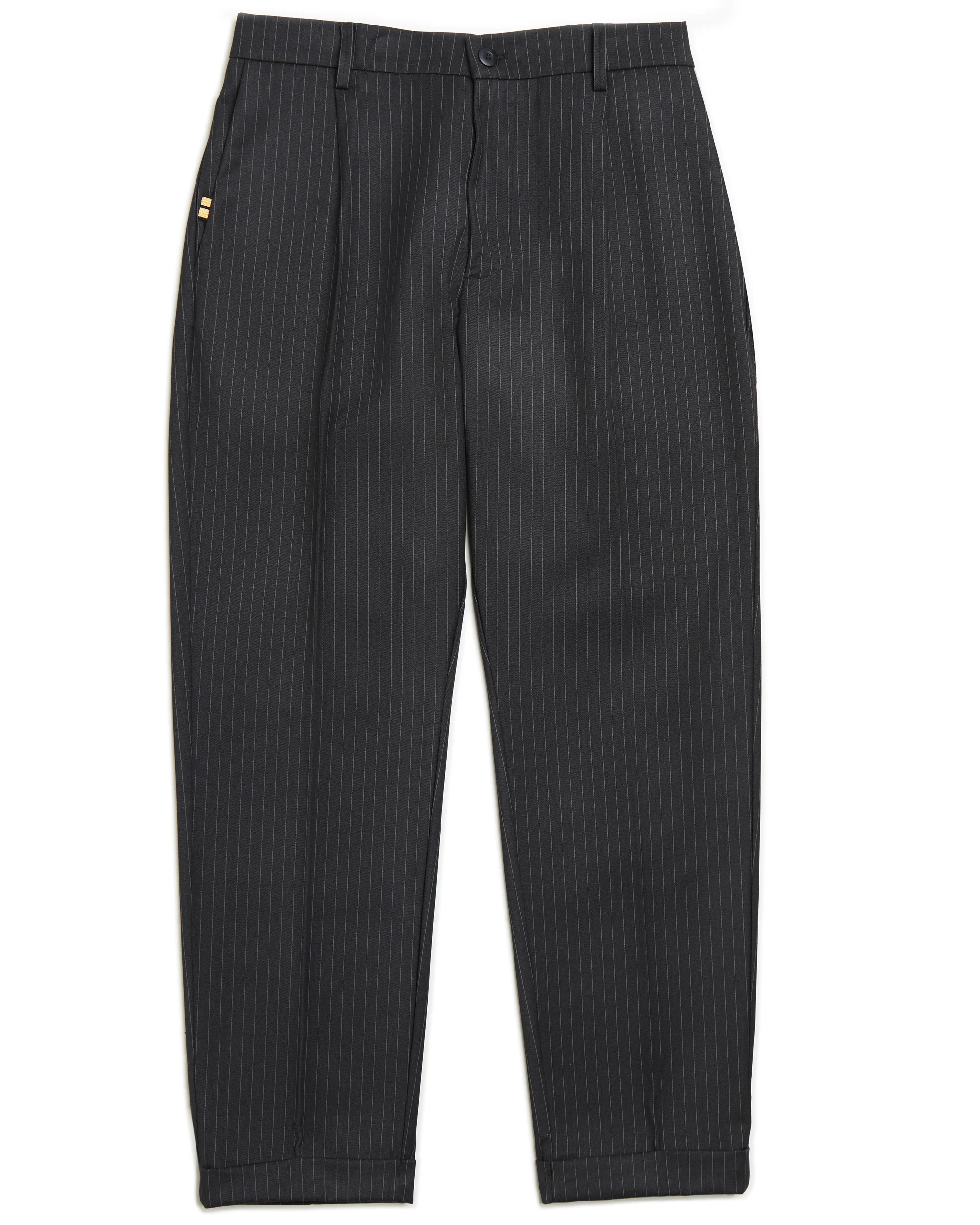 Regimental Milano P-Re Regular – pantalone regular gessato nero e grigio con gallone oro, vista frontale